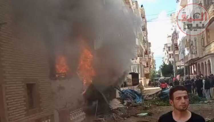 أصابه ضابط وأمين شرطة وشخص اخر أثناء السيطرة على حريق نشب بكافتيريا بمدينة جمصة