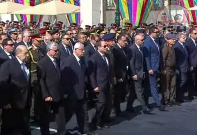 السيسي يتقدم الجنازة العسكرية للمهندس الراحل شريف إسماعيل