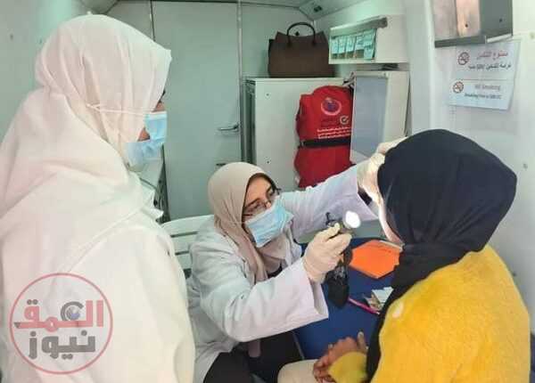 خلال قافلة طبية مجانية بقرية بلقطر الشرقية بأبو حمص الكشف على 1547 مواطن بمختلف التخصصات