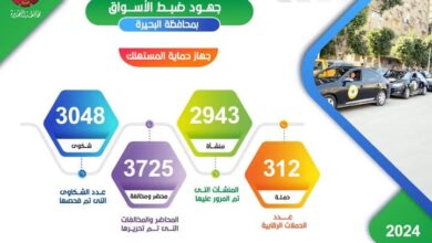 إنفوجراف يوضح جهود جهاز حماية المستهلك خلال ٢٠٢٤ تنفيذ ٣١٢ حملة والمرور على ٢٩٤٣ منشأة تجارية وصناعية